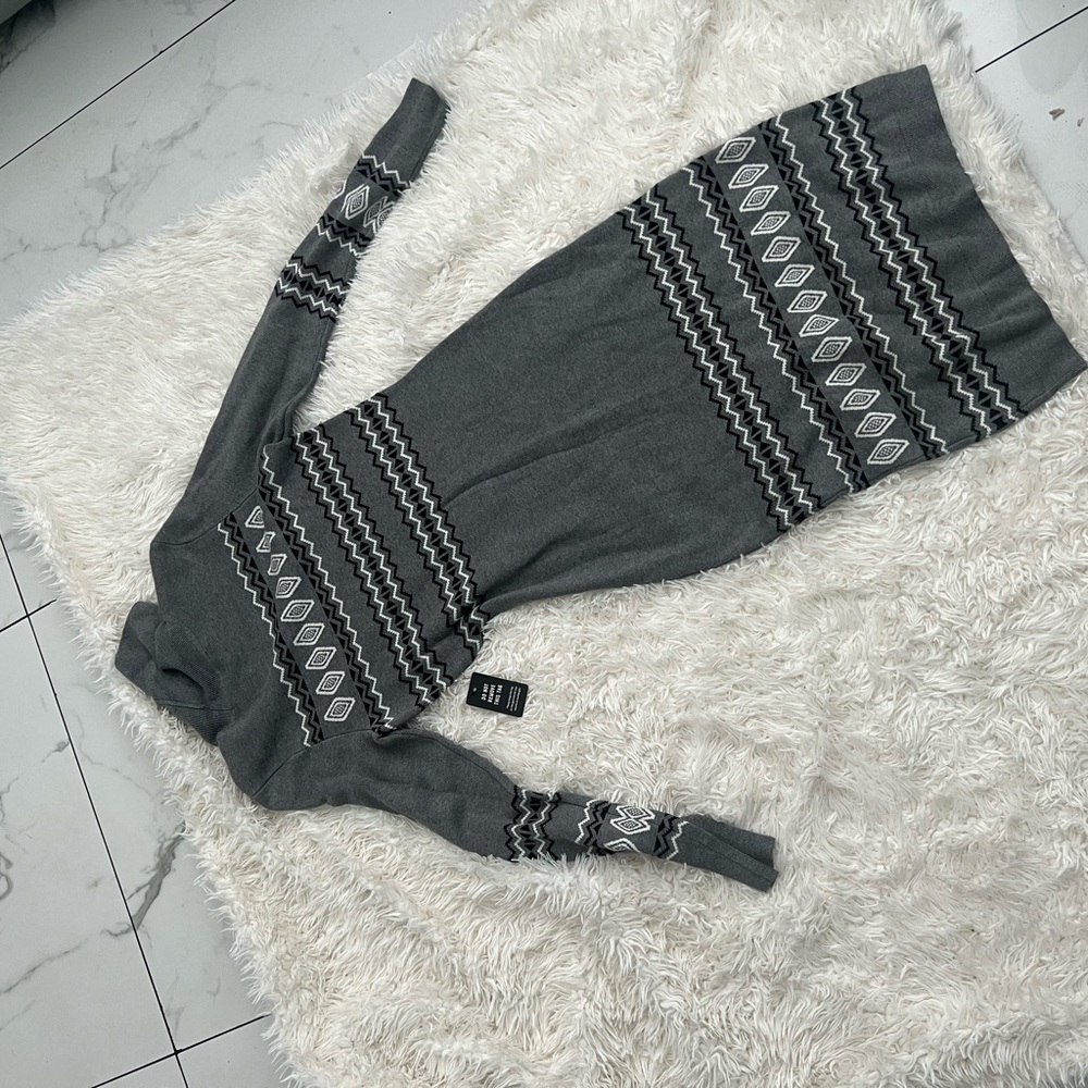 Express Gray and Black Patterned Dress